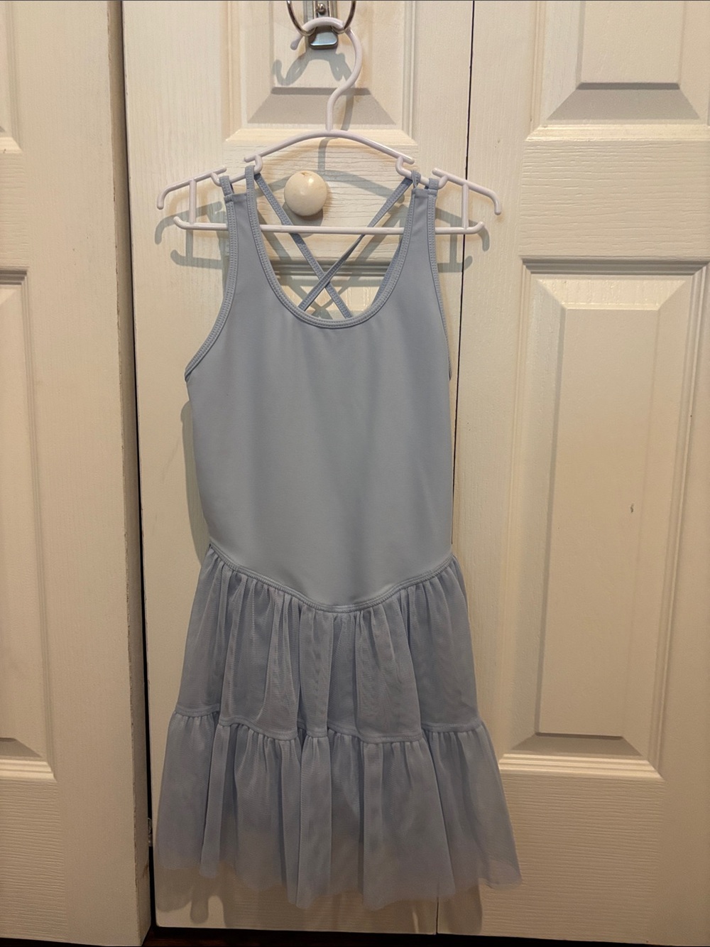 all in motion Light Blue Sleeveless Tiered Tulle Dress